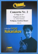 画像: フリューゲルホルンソロ楽譜　ホルン協奏曲　第２番　変ホ長調K.417（Concerto Nr. 2 in Eb Major）　作曲／モーツァルト　校訂（編曲）／S.ナカリャコフ