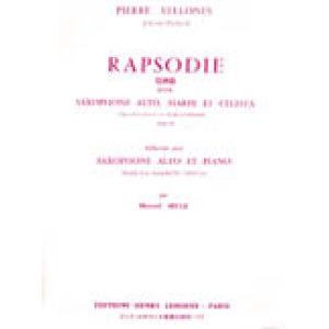 画像: アルトサックス＆ピアノ楽譜　狂詩曲（Rhapsodie　Op.92）　作曲／ヴェロンヌ（Vellones,P.【2023年5月改定】
