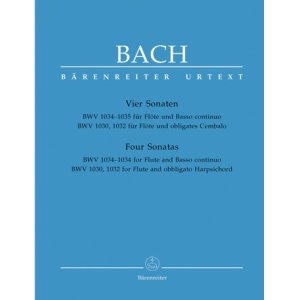 画像: フルートソロ&ピアノ楽譜　４つのソナタ（４　Sonaten　h-moll　BWV.1030,1032,1034,1035）　作曲／バッハ（Bach.J.S）　監修（編曲）／【2014年12月取扱開始】