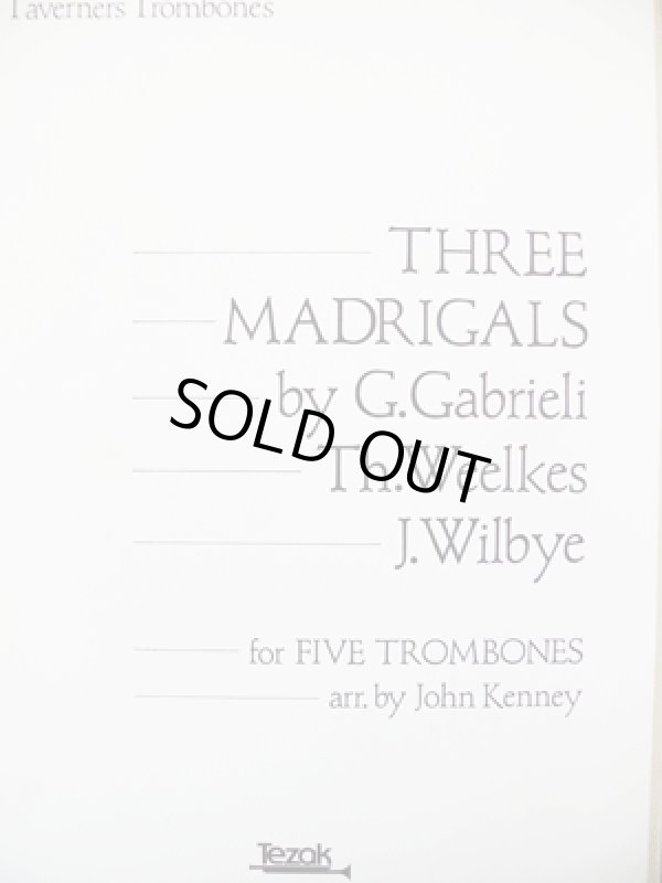 画像1: トロンボーン5重奏楽譜【セール品】　3つのマドリガル　作曲：ガブリエリ他