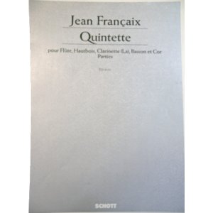 画像: 【在庫一掃セール】　木管5重奏楽譜　Quintette（5重奏曲）パート譜のみ　作曲：Jean　Francaix（J.フランセ）　【2021年10月3日登録】