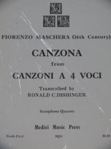 画像: ワゴンセール　サックス四重奏楽譜　CANZONA　FROM　CANZONI　A　4VOCI　作曲／F,MASCHERA