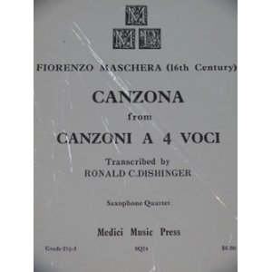 画像: ワゴンセール　サックス四重奏楽譜　CANZONA　FROM　CANZONI　A　4VOCI　作曲／F,MASCHERA