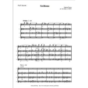画像: フルート４重奏楽譜　シチリアーノ 　作曲/編曲 フォーレ/西 大樹   （2010年新譜）