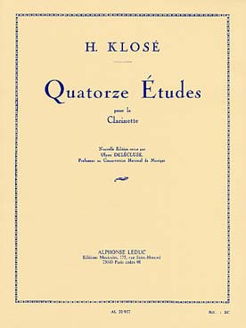 画像1: クラリネット教材　１４の練習曲（14Etude）　作曲/クローゼ，Ｈ．（Klose,H.)作曲/Delecluse