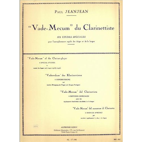 画像1: クラリネット教材　クラリネット奏者の“座右の銘”（Le　Vade-Mecum　du　Clarinettiste）　作曲/ジャンジャン，Ｐ．（Jeanjean,P.)