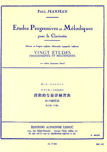 画像1: クラリネット教材　段階的、旋律的練習曲：II（Etudes　Progressive　et　Melodiques：II）　作曲/ジャンジャン，Ｐ．（Jeanjean,P.)