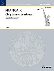 画像1: アルトサックス＆ピアノ楽譜 　５つのエキゾチック・ダンス（５　Danses　exotiques）　作曲／フランセ（Francaix,J.)
