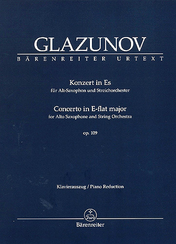 アルトサックス ピアノ楽譜 協奏曲変ホ短調 作品109 Konzert In Es Op 109 作曲 グラズノフ Glazounov A アンサンブル楽譜ｐｒｏ