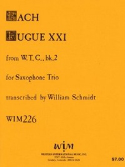 画像1: サックス３重奏楽譜　サキソフォン三重奏のためのフーガ21，WTC 2　作曲／ヨハン・セバスチャン・バッハ【2012年12月取扱開始】