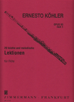 画像1: フルート教材　20のやさしい旋律的レッスン 作品93 第1巻(Leichte und Melodische Lektionen Op.93：I)　作曲/ケーラー.エルネスト(Kohler, Ernesto)　定番教本！！