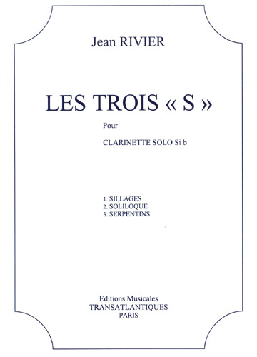 画像1: クラリネットソロ楽譜　３つの「エス」（Les　Trois“S”）　作曲/リヴィエ，Ｊ．（Rivier,J.)