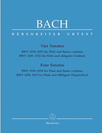 画像1: フルートソロ&ピアノ楽譜　４つのソナタ（４　Sonaten　h-moll　BWV.1030,1032,1034,1035）　作曲／バッハ（Bach.J.S）　監修（編曲）／【2014年12月取扱開始】