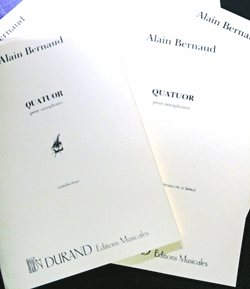 画像1: 【予約受付中】サックス４重奏楽譜　四重奏曲（Quatuor　Pour　Saxophones）【フルスコア＆パート譜セット）　作曲／A,ベルノー（Alain　Bernaud）【2019年11月上旬入荷予定。】