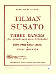 画像1: 金管4重奏楽譜　　Three Dances／3つの舞曲  作曲：Tylman Susato／ティールマン・スザート　【2020年8月取扱開始】