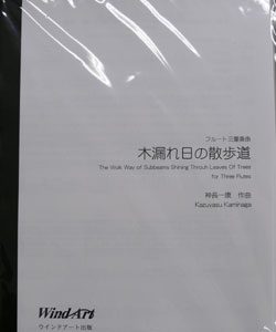 画像1: フルート３重奏楽譜　　木漏れ日の散歩道　作曲／神長一康（2008年新譜）