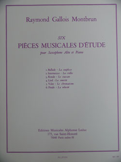 画像1: サックス教材　6つの練習曲 （6 Pieces　Musicales　ｄEtudes）　作曲/ガロワ・モンブラン（Gallois　Montbrun.R)